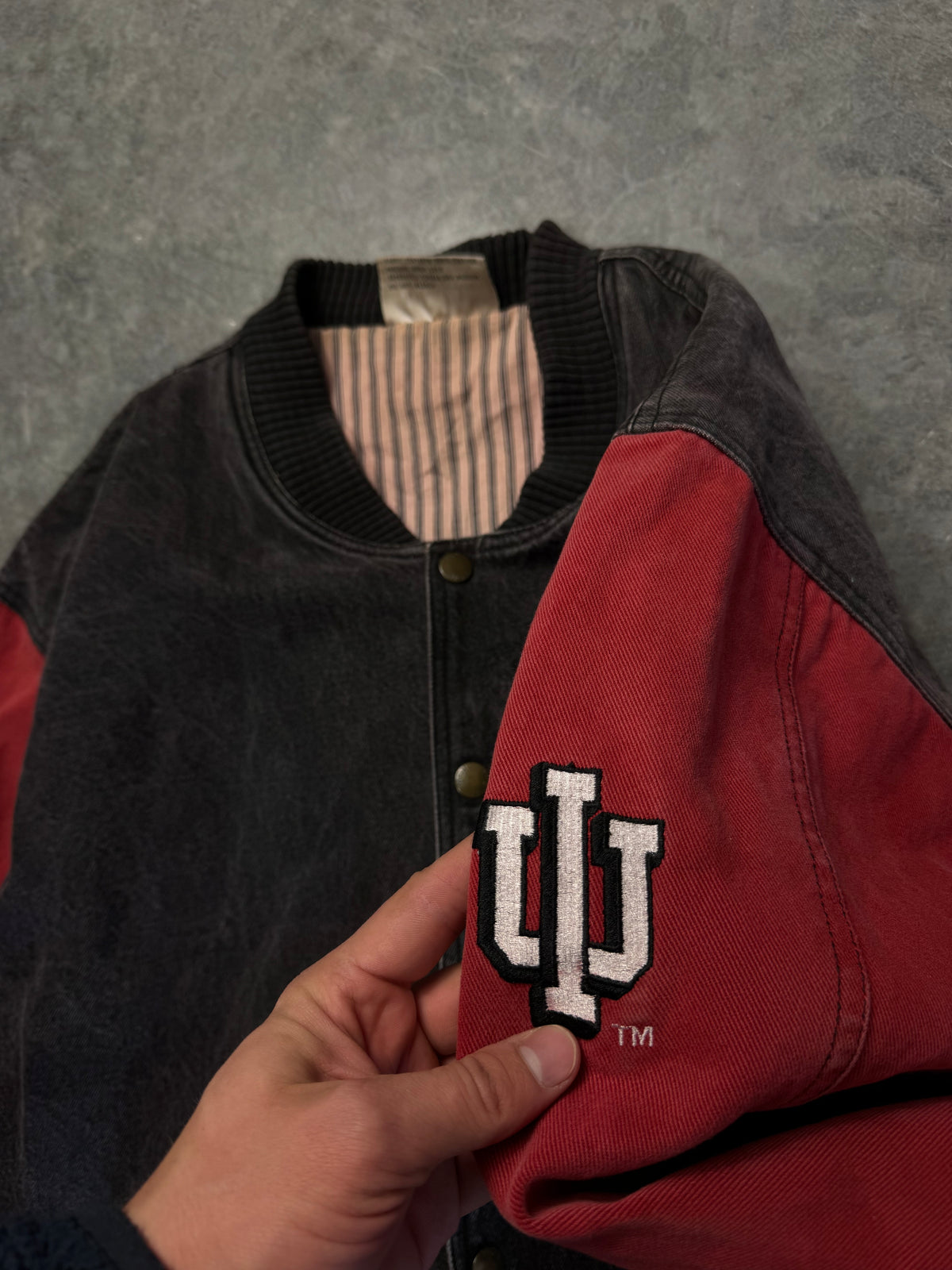 Denim Varsity Jacket XL – Hoosier A1 Vintage