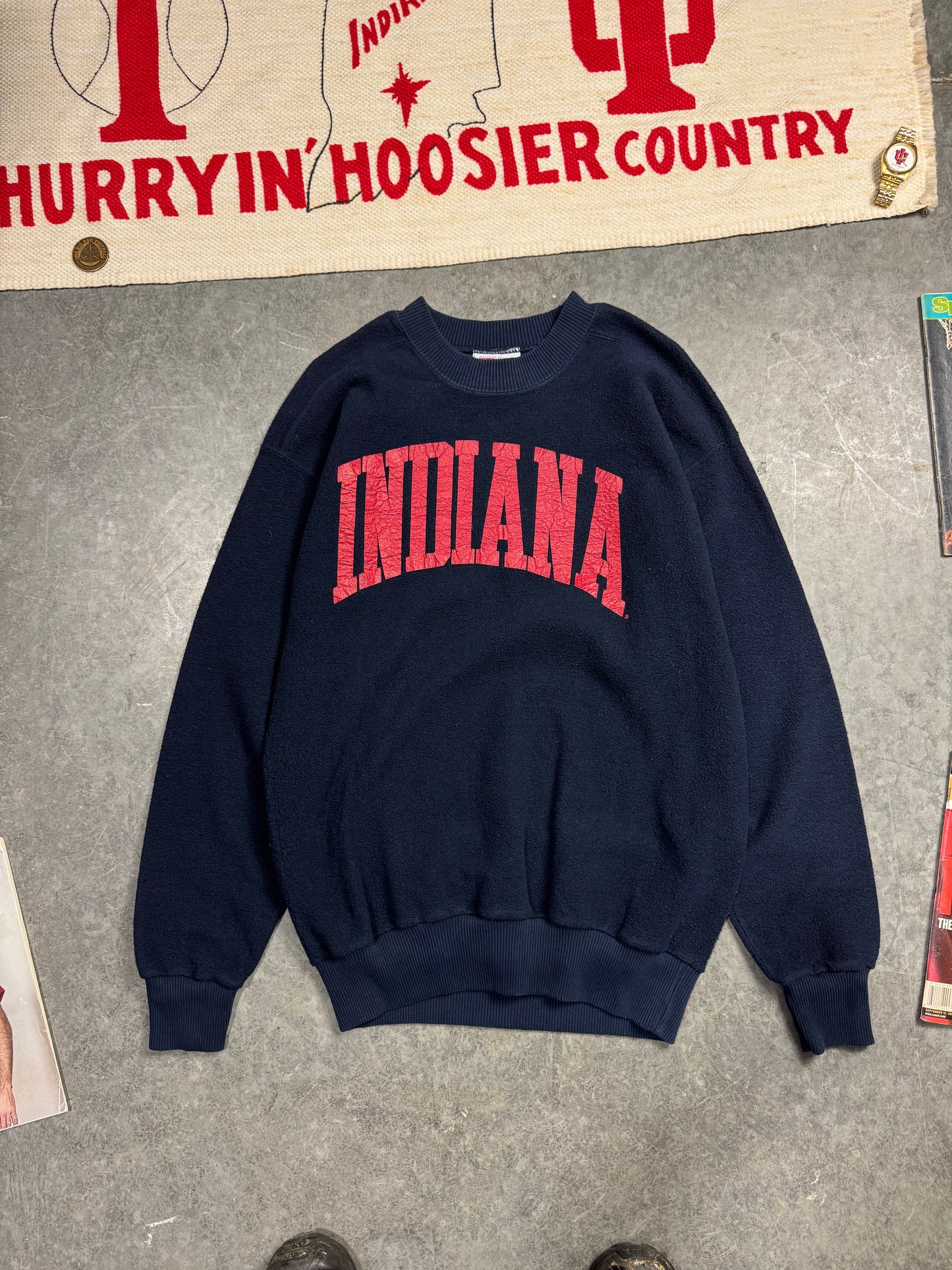 Graphic Fuzzy Crew Fits Large