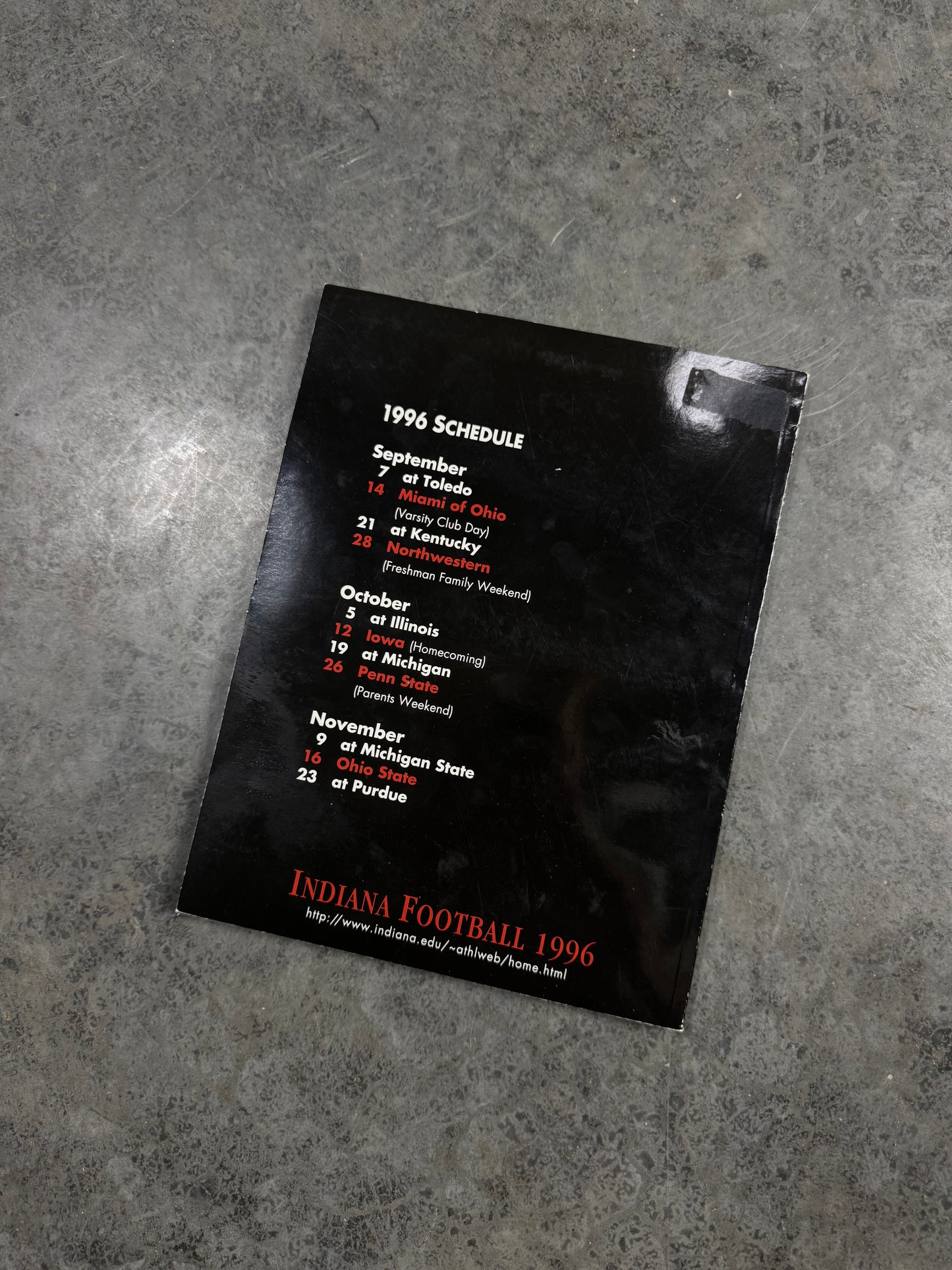IU FB 1996 Program