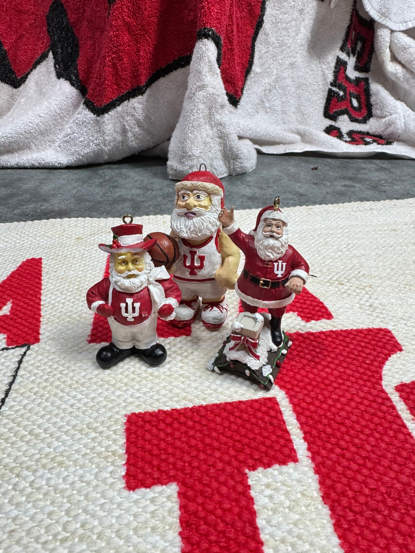 IU Santa Ornaments